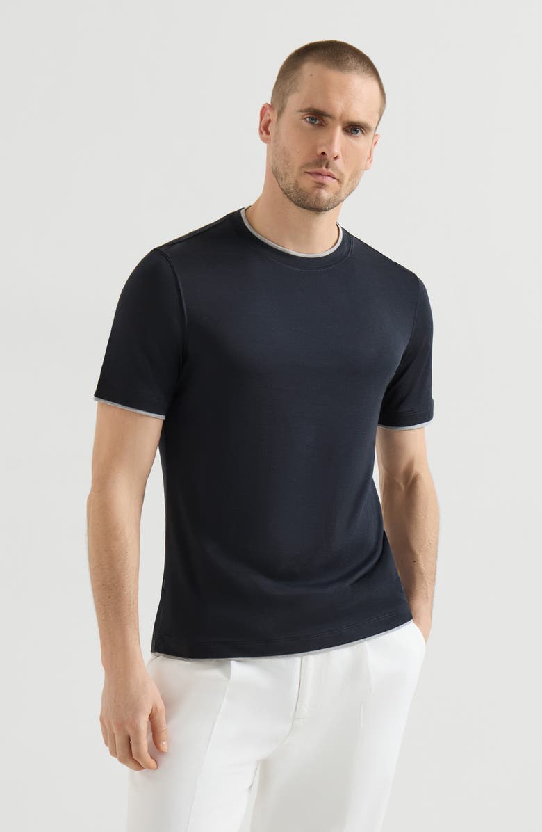 Brunello Cucinelli Lightweight jersey T-shirt, Alternate, color, Cobalt