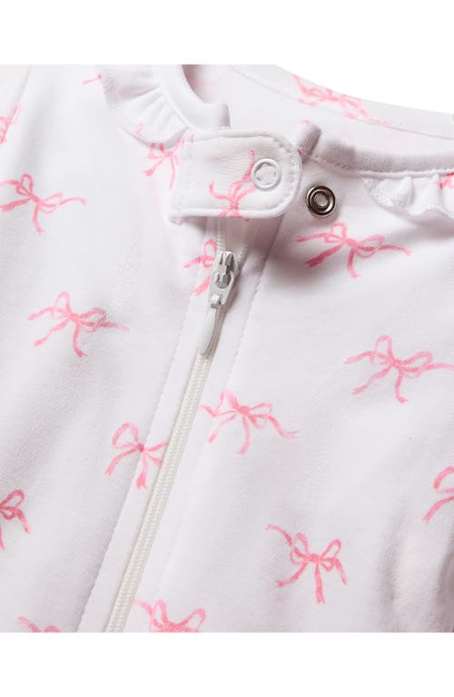 Petite Plume Fitted Cotton Footie In White