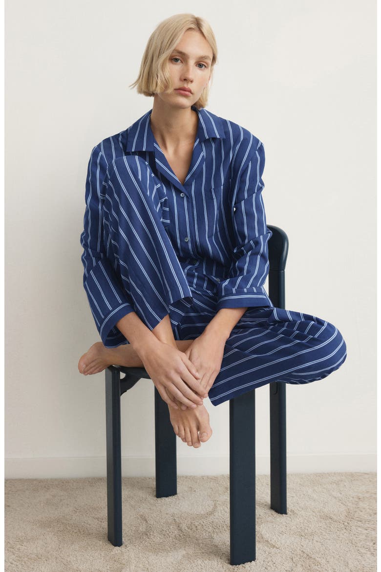 Stripe Pajama Pants, Alternate, color, INDIGO BLUE