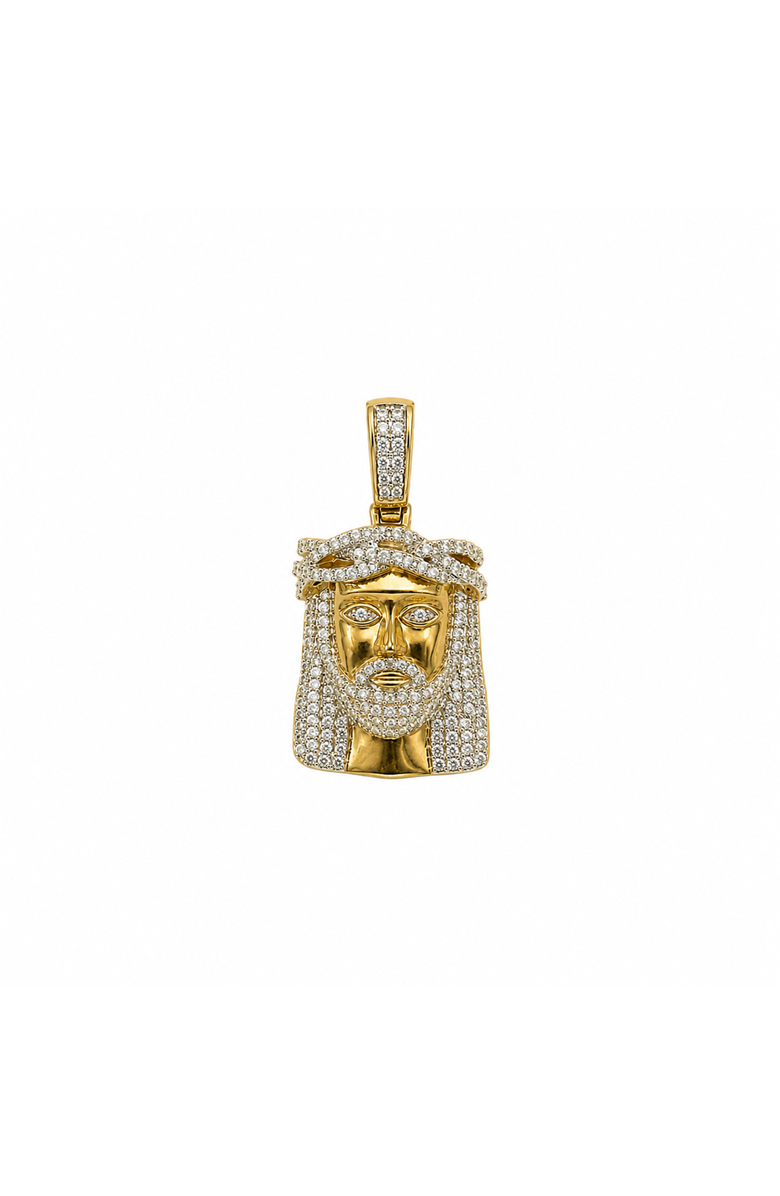 LuvMyJewelry Divine Radiance 10K Gold 0.9 Ct Diamond Jesus Pendant, Main, color, 10K Yellow Gold