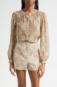 Veronica Beard Ashlynn Paisley Silk Top