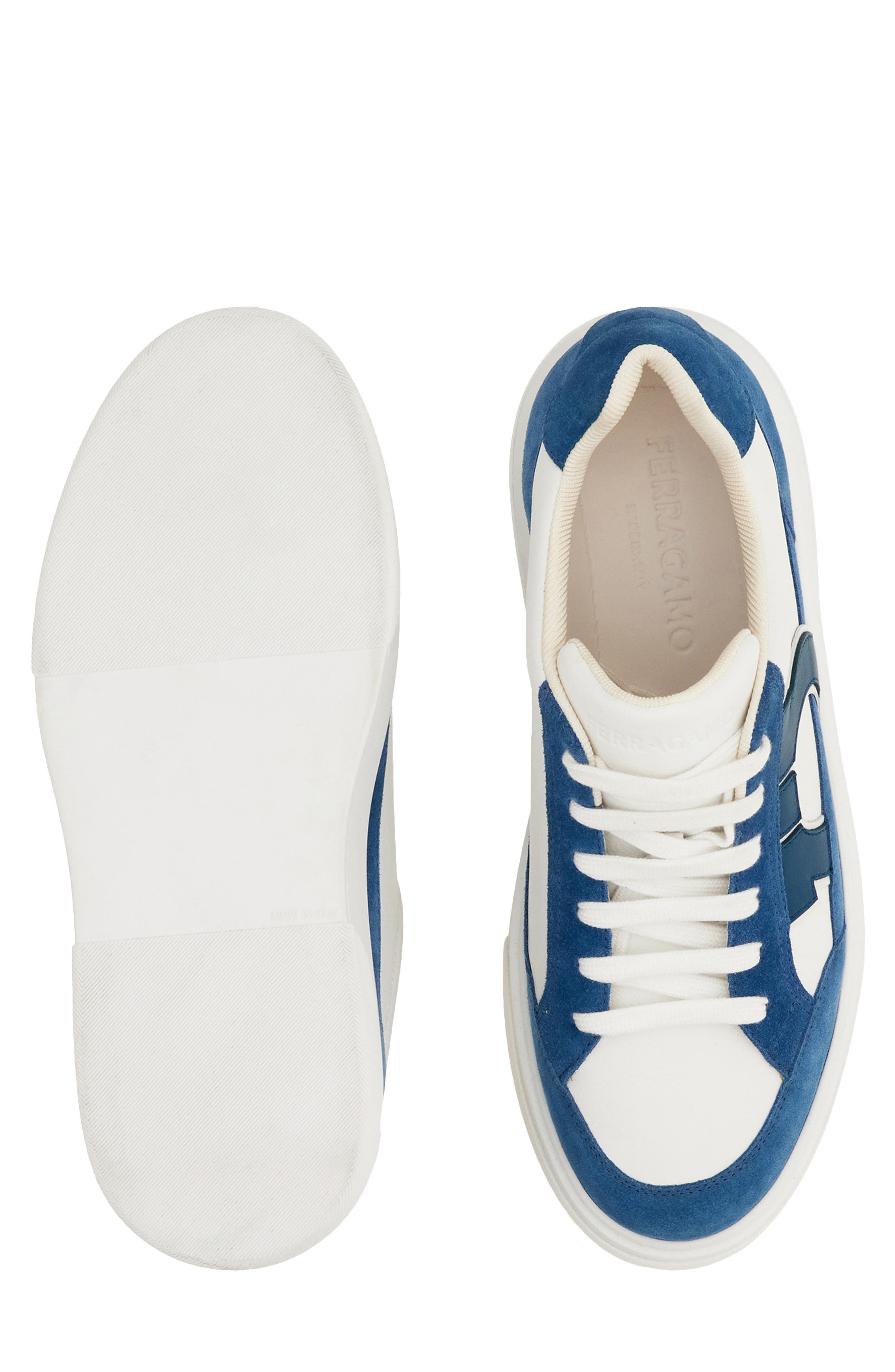 FERRAGAMO Cassina Gancio Low Top Sneaker, Alternate, color, Bianco Ottico Filicudi