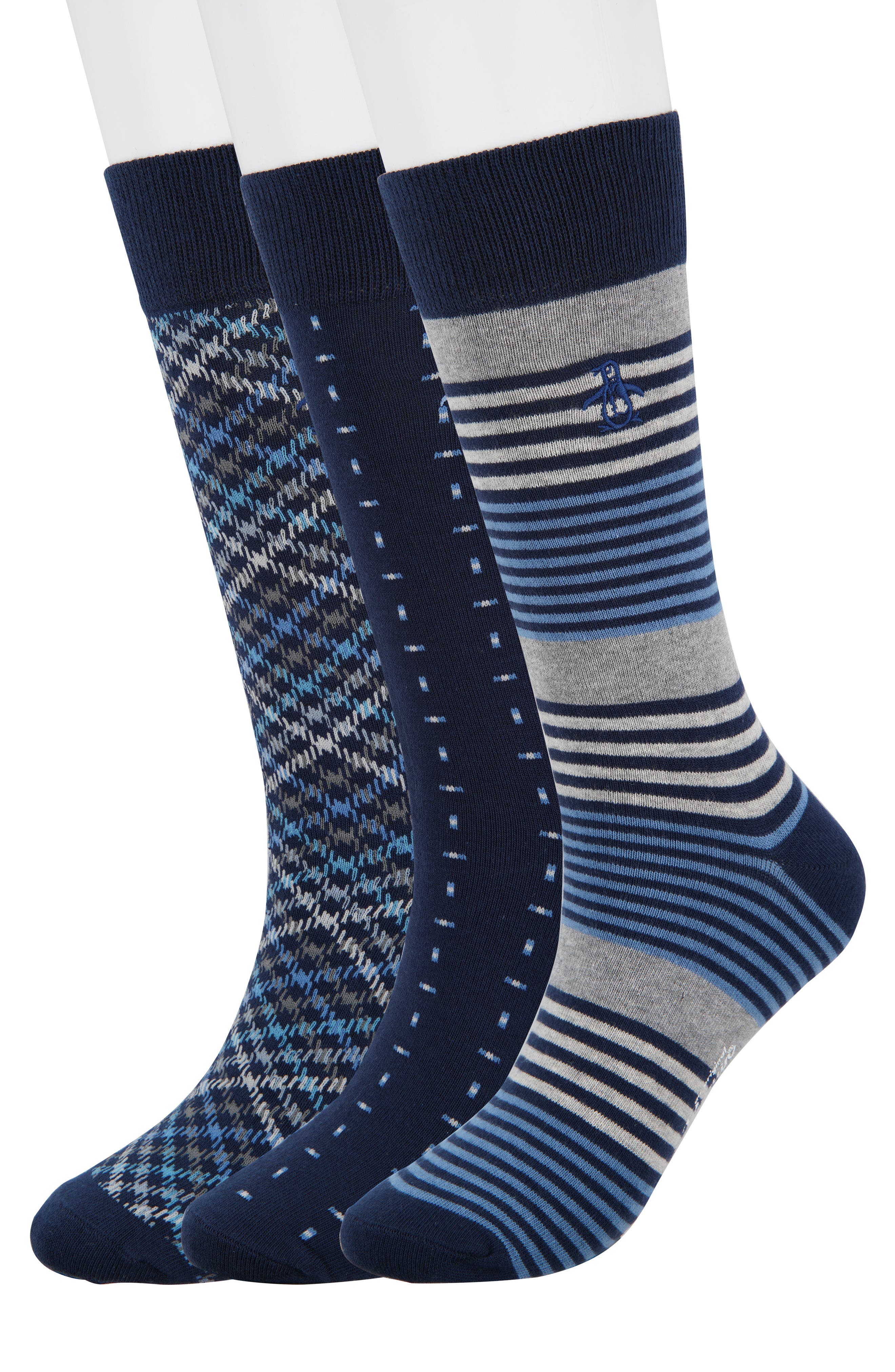 Original Penguin Gerwig Stripe Essential Crew Socks - Pack of 3