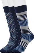 Original Penguin Gerwig Stripe Essential Crew Socks - Pack of 3