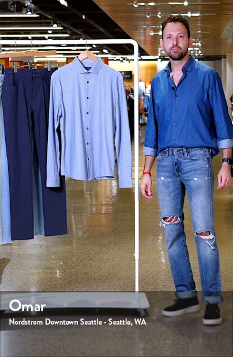 Techno Stretch Microdot Performance Button-Up Shirt, sales video thumbnail