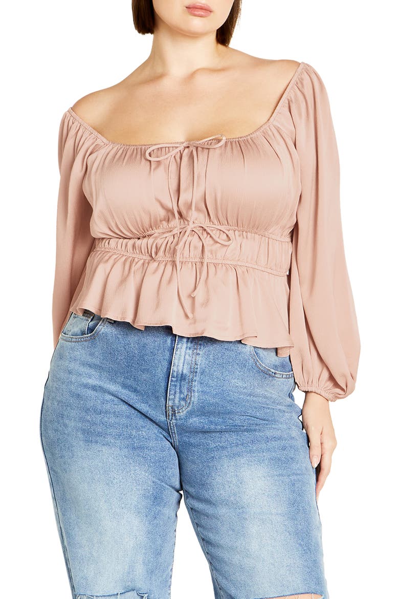 Georgie Shirred Satin Top, Main, color, CHAMPAGNE GOLD