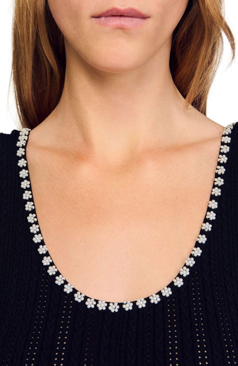 SANDRO Beaded dress, Alternate, color, Black