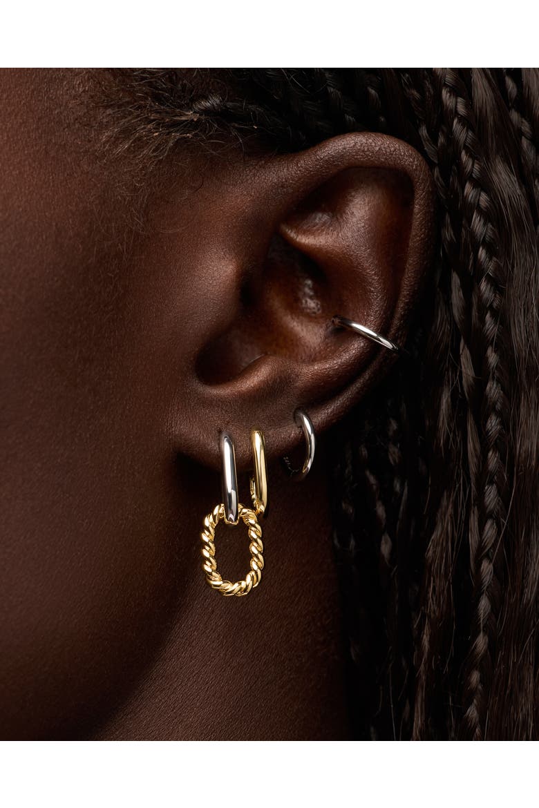 Drop Earrings - Ash Double Mini Two Tone, Alternate, color, Two Tone