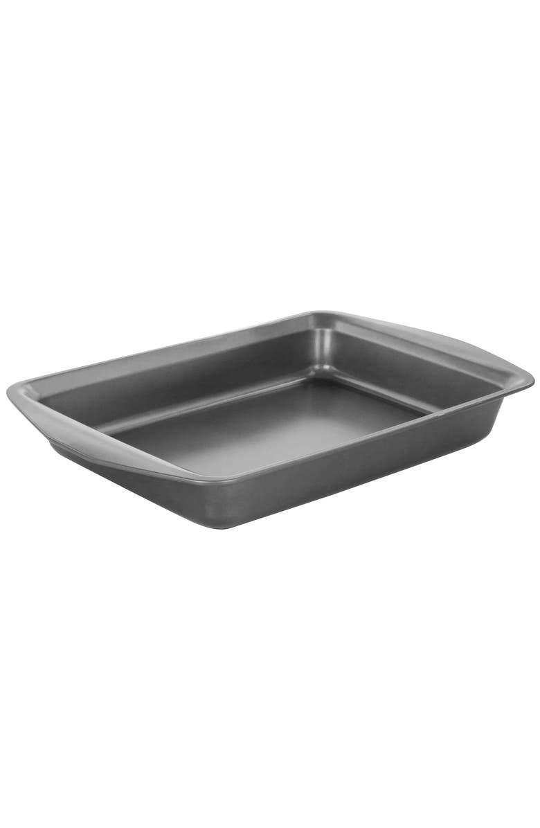 Gibson Baker's Friend 16.75 Inch Nonstick Steel Roasting Pan, Main, color, Grey