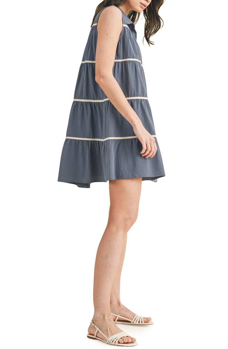 WISHLIST Stripe Tiered Mini Shirtdress, Alternate, color, 