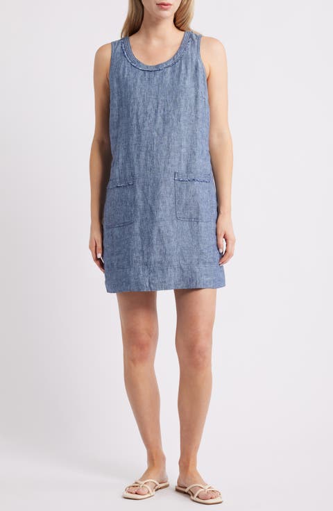 Two Palms Patch Pocket Linen Shift