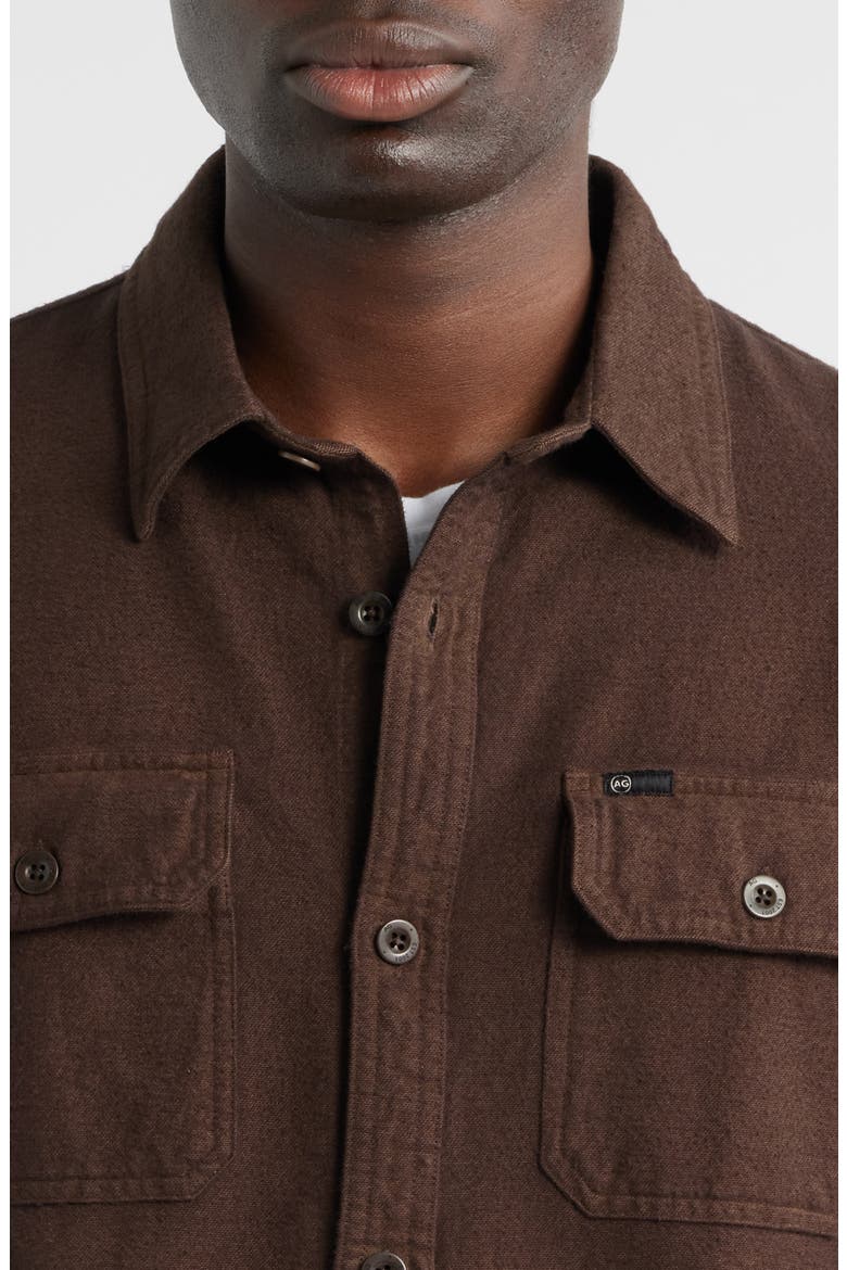 Milland Relaxed Fit Utility Button-Up Shirt, Alternate, color, DARK CHOCOLATE