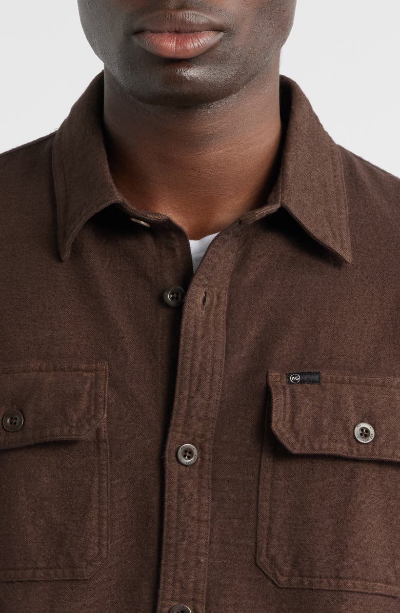 AG Milland Relaxed Fit Utility Button-Up Shirt, Alternate, color, Dark Chocolate
