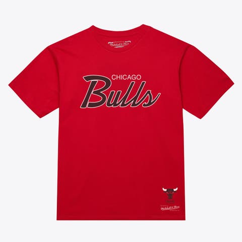 Men's Mitchell & Ness Red Chicago Bulls Vintage Wordmark T-Shirt
