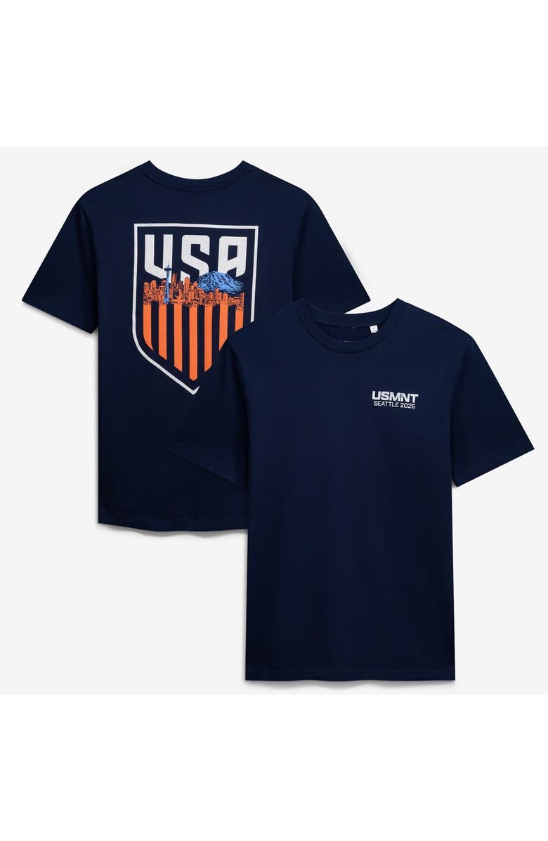 Uscape Apparel Unisex Uscape Apparel Navy Host City U.S. Soccer x Seattle Crest 2026 T-Shirt, Main, color, Navy