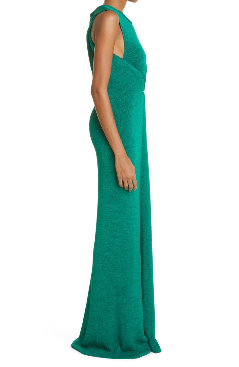 Proenza Schouler Twist Back Crepe Knit Gown, Alternate, color,