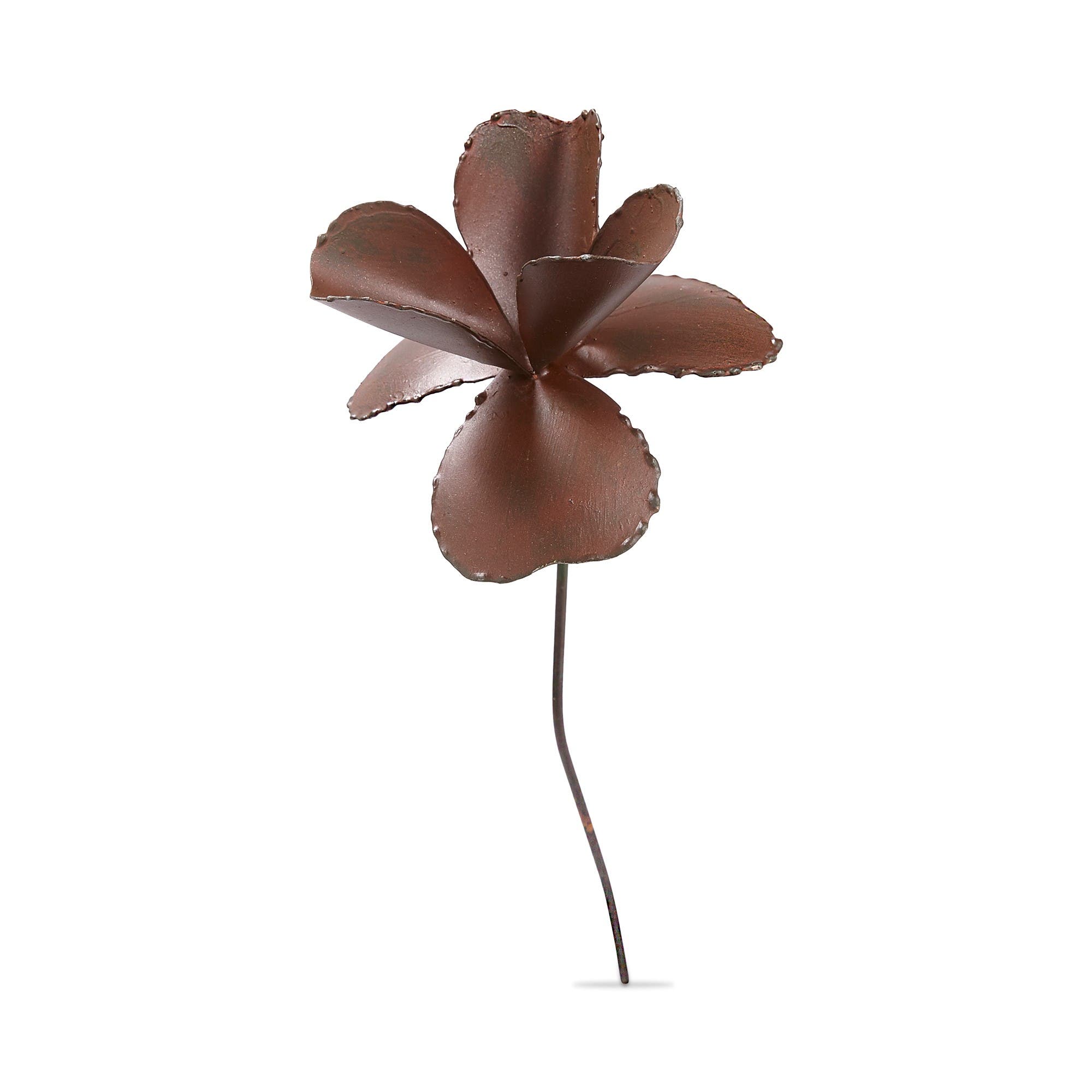 Tag Rustic Metal Gardenia Stem Decorative Sculpture For Home Decor In Brown