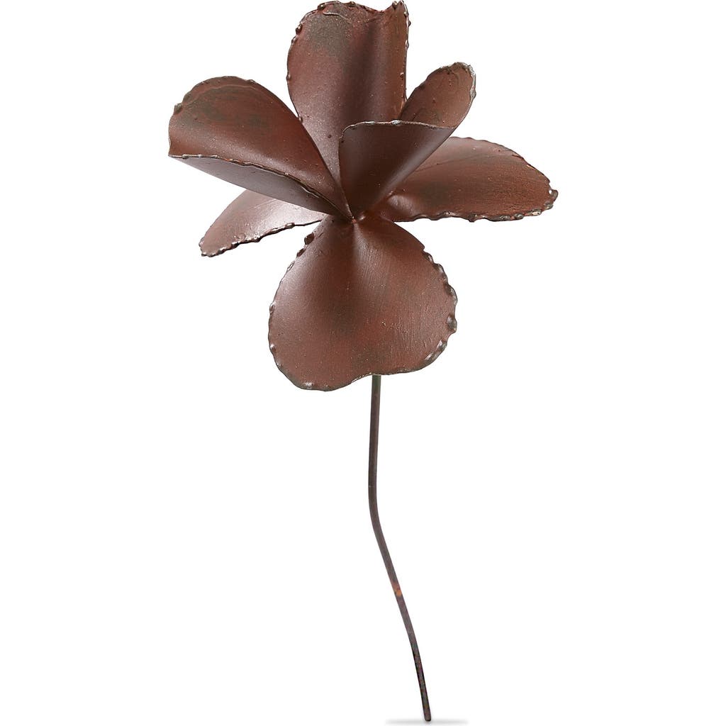 Tag Rustic Metal Gardenia Stem Decorative Sculpture For Home Decor In Brown