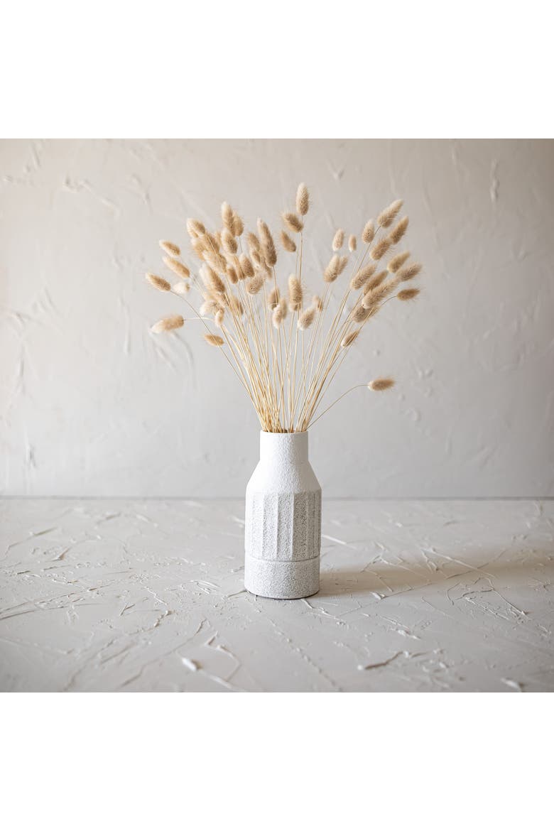 Fluted Sandy Vase White Metal, Alternate, color, White