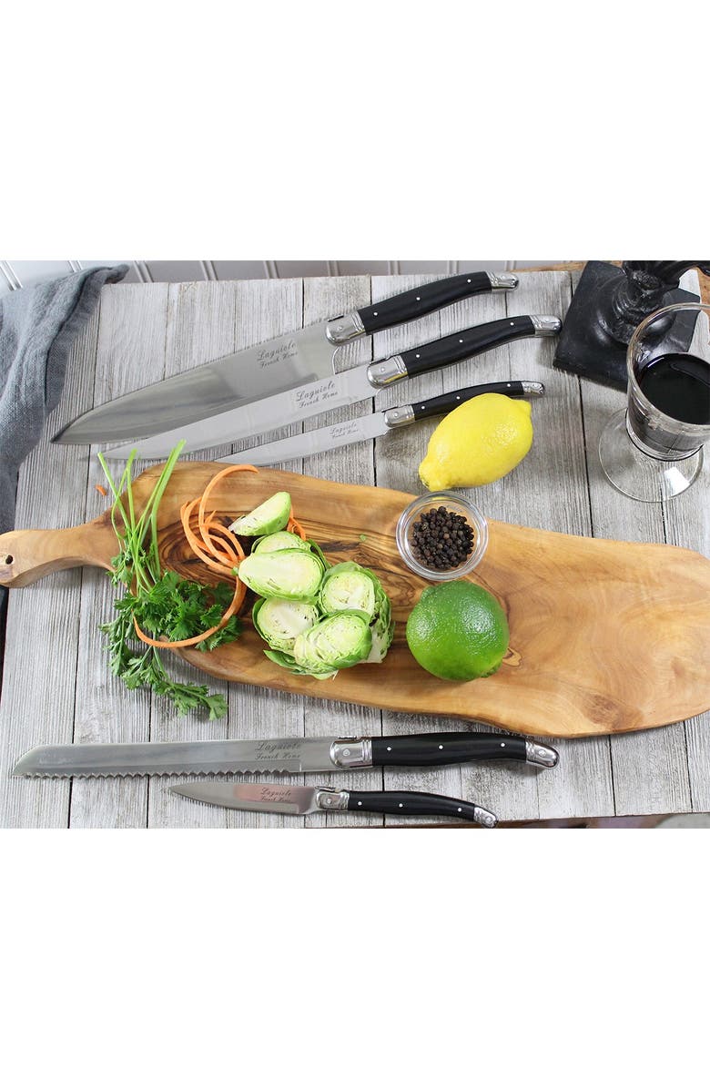 FRENCH HOME 5-Piece Laguiole Kitchen Knife Set, Alternate, color, Black