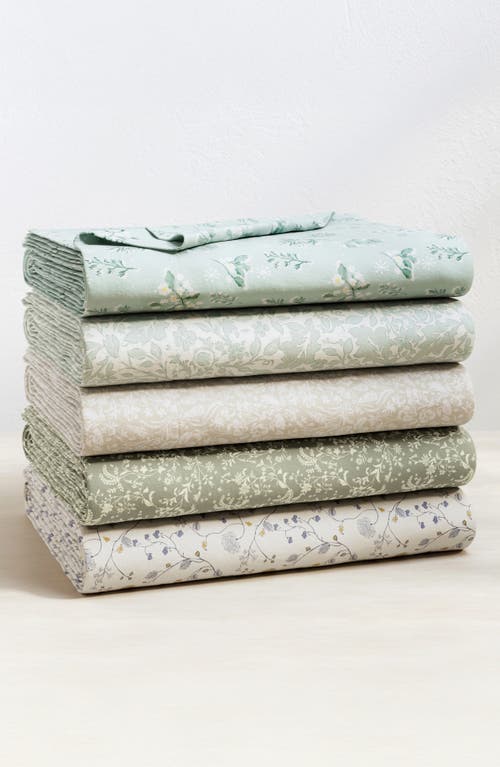 Woven & Weft Winter Floral 4-piece Flannel Bed Sheet Set In Gray