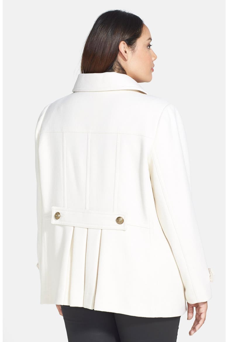 Pleat Back Peacoat, Alternate, color, IVORY
