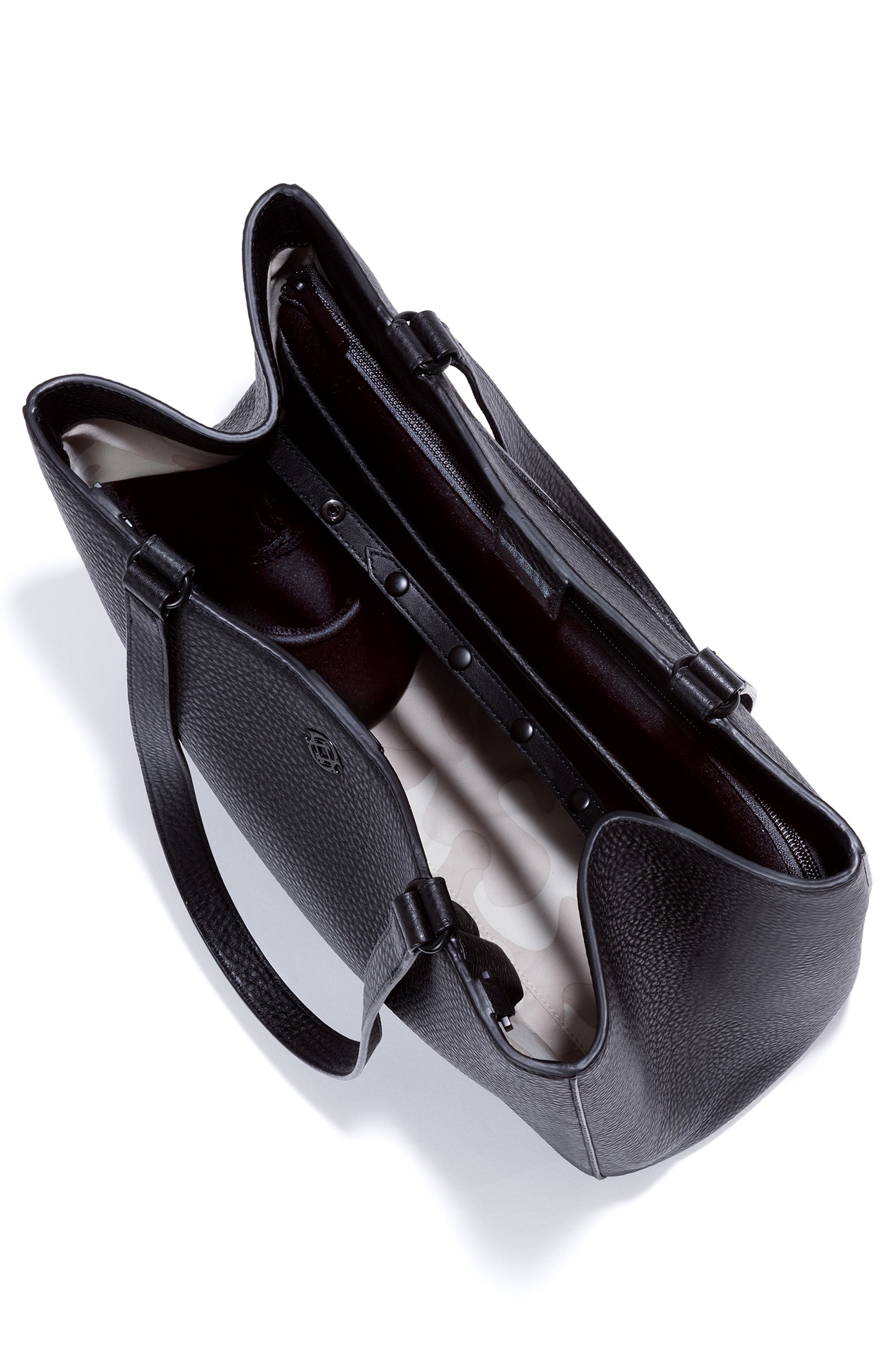 Medium Allyn Leather Tote, Alternate, color, ONYX