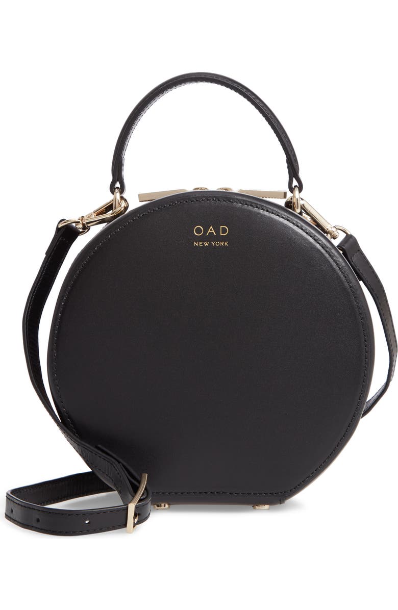 OAD New York Mini Circle Pebbled Leather Satchel, Main, color,