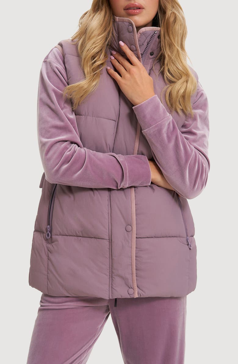 Noize Mavis Hooded Puffer Vest, Main, color, Wisteria