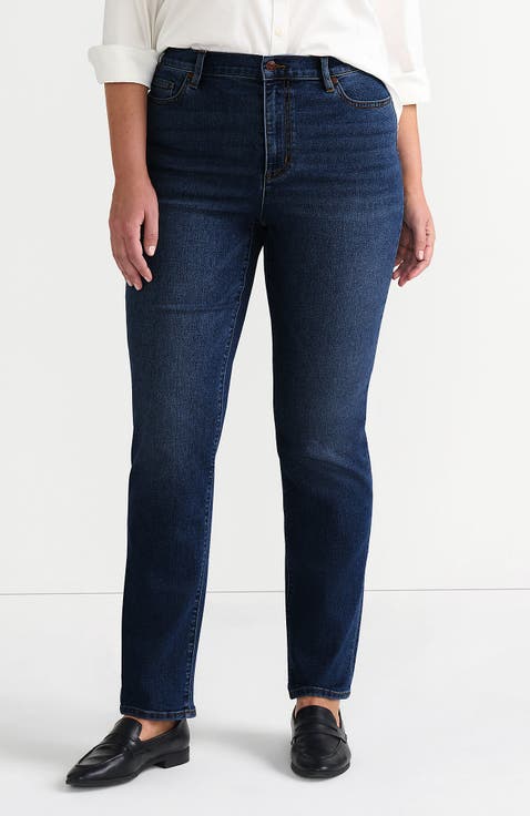 Recover High Rise Straight Leg Blue Jeans