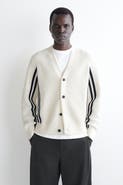 COS Striped Open-Knit Cotton Cardigan