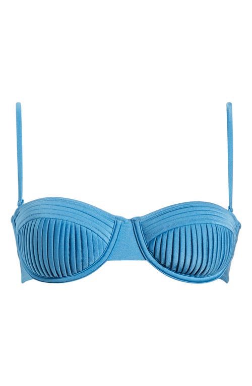 Solid & Striped Solene Pleated Underwire Bikini Top In French Blue