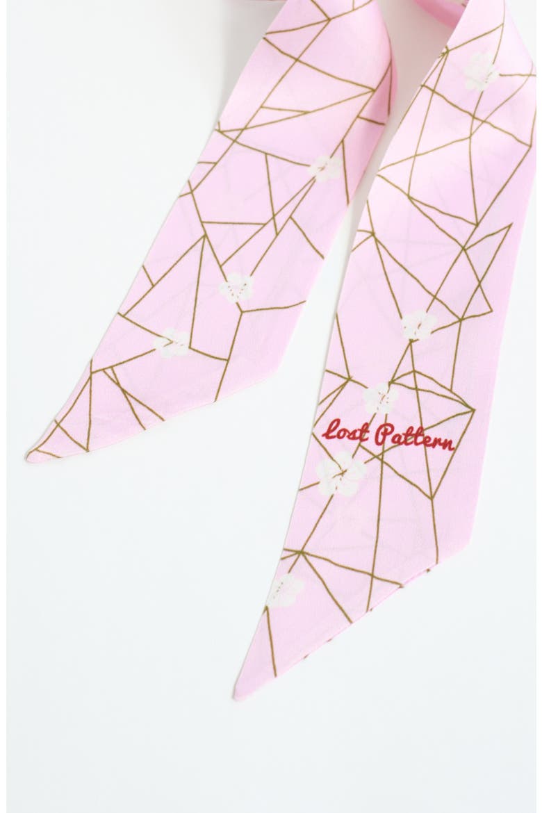 Almond Blossom Skinny Silk Scarf, Alternate, color, PEACH