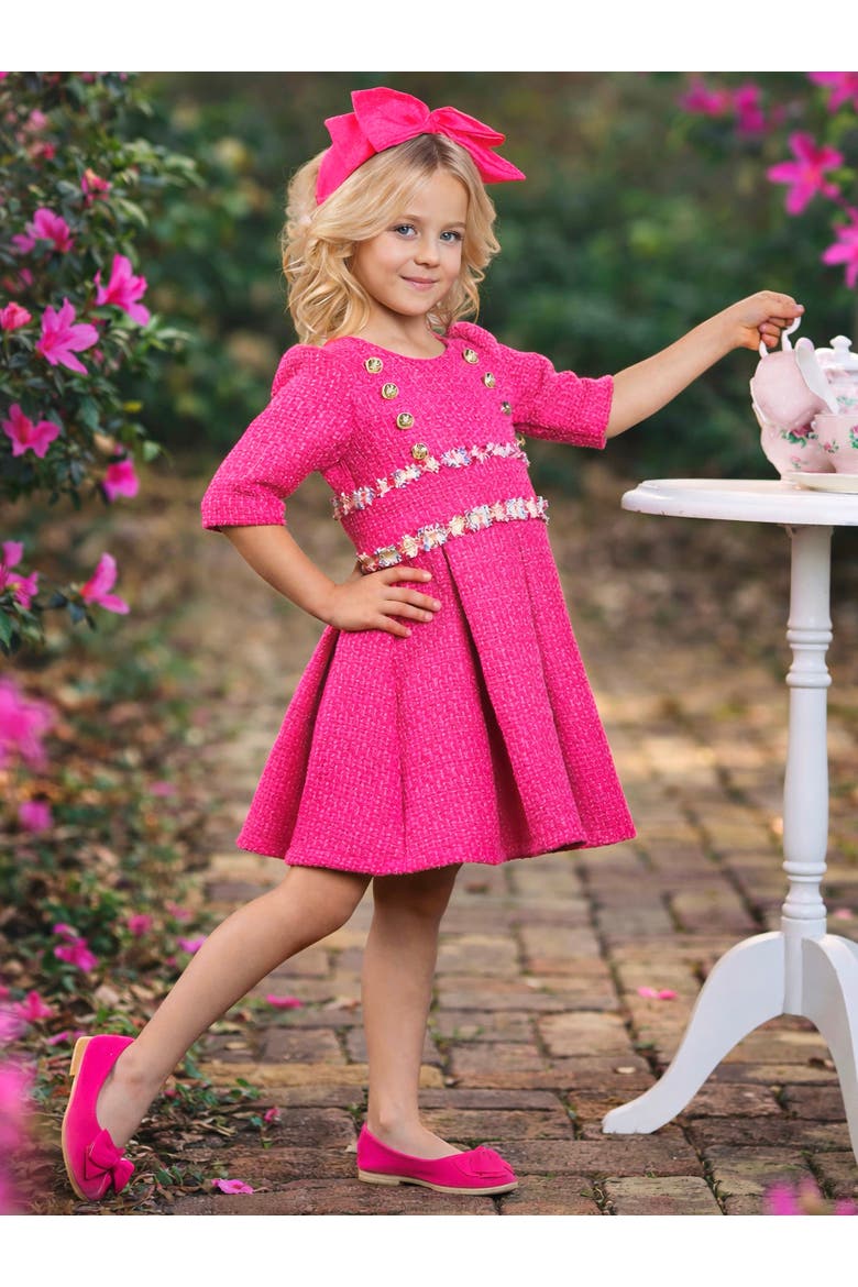 Petal Cute Spring Party Dress, Alternate, color, Pink