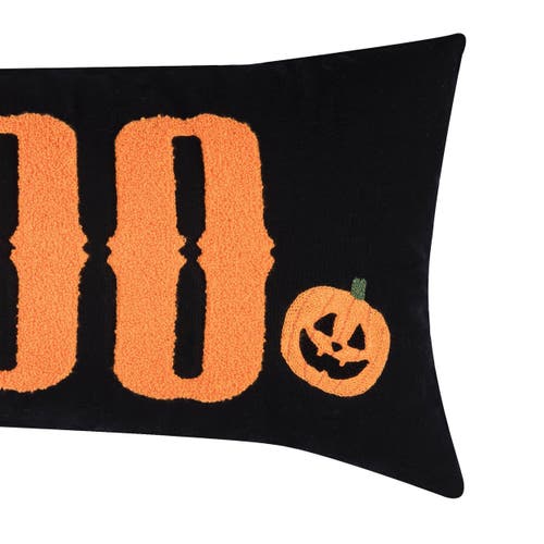 C & F Home C&f Home Boo Pumpkin Throw Pillow, 12" X 24" In Black
