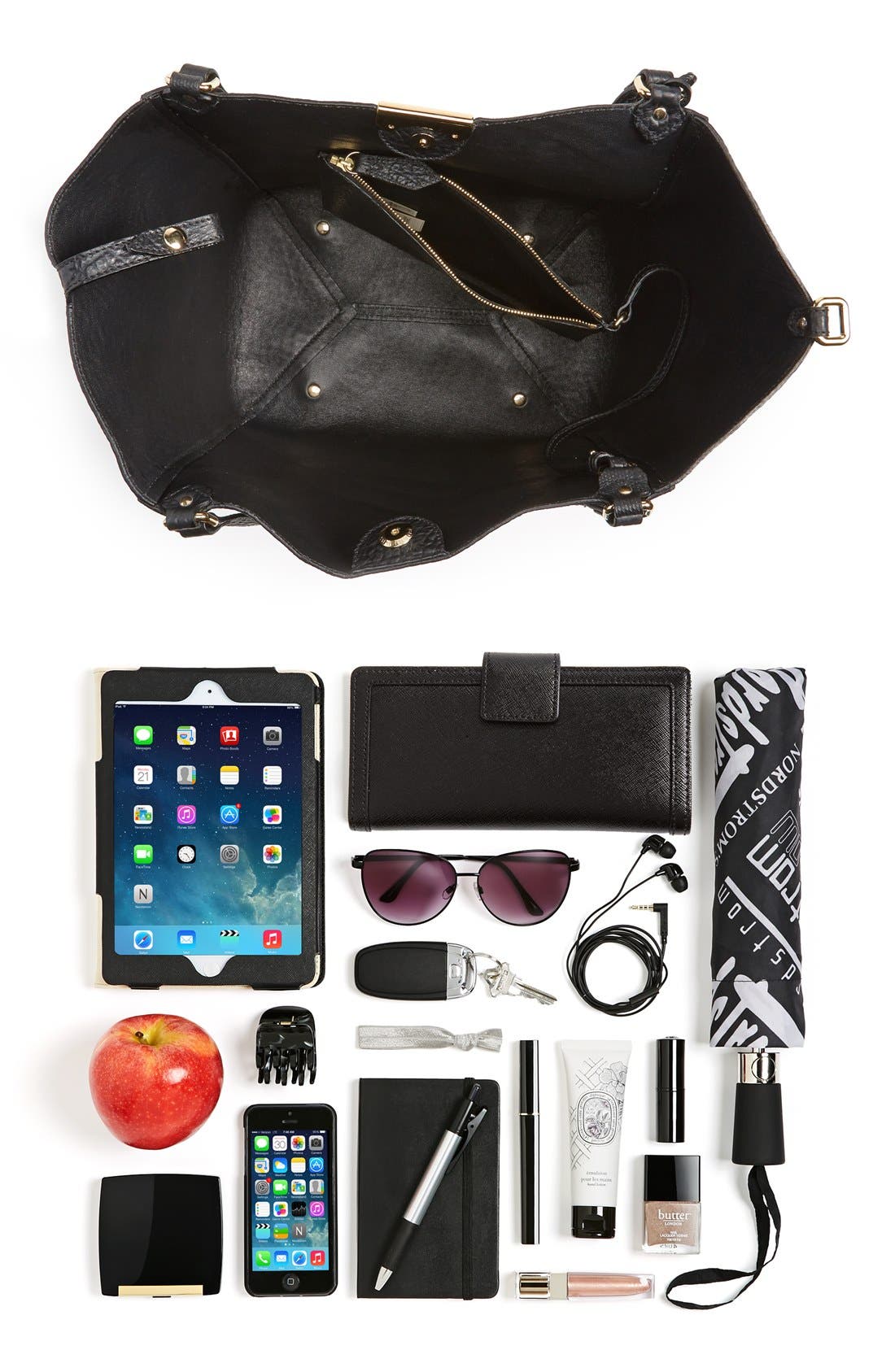 Burberry 'Small Canterbury - Grain Check' Leather Tote, Alternate, color, 