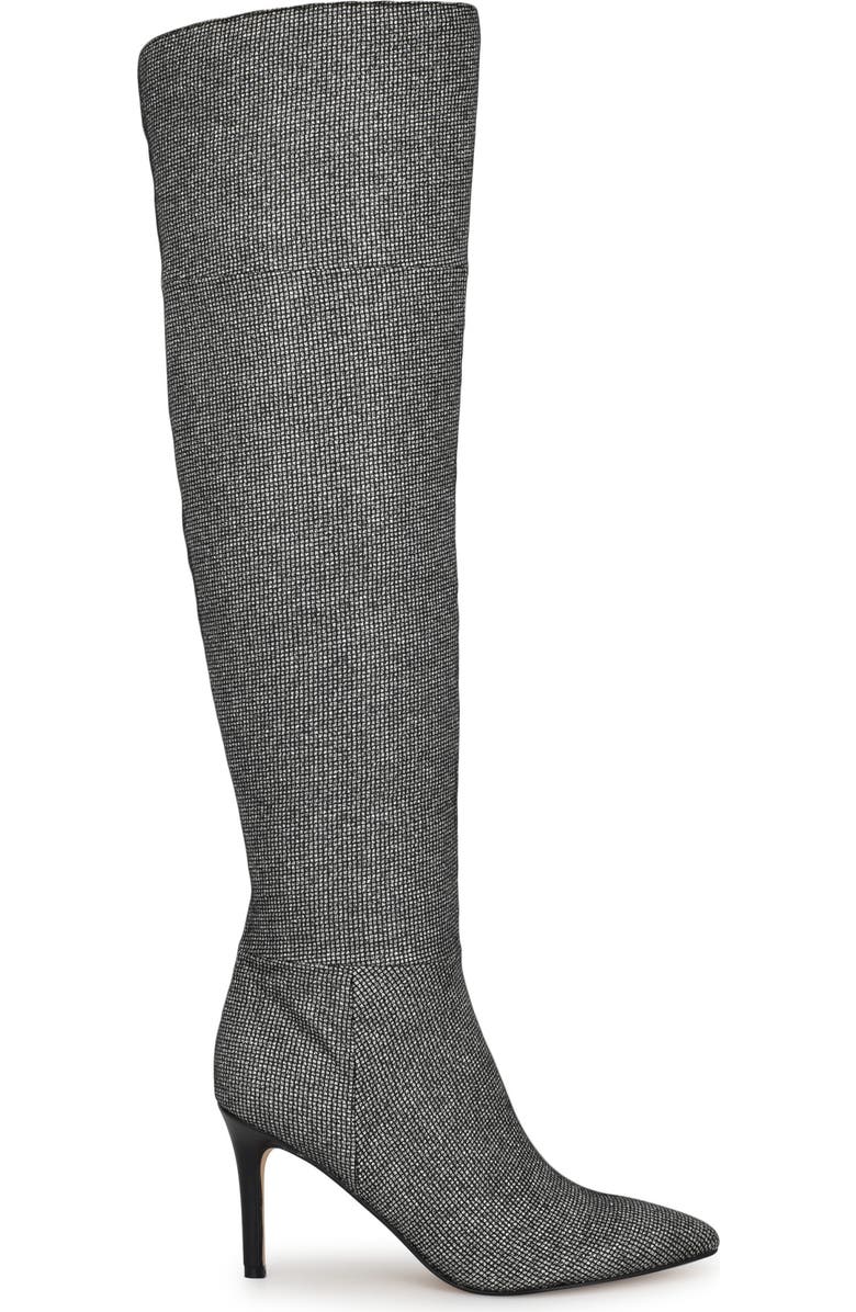 Nine West Fredy Pointed Toe Over the Knee Boot, Alternate, color, Silver
