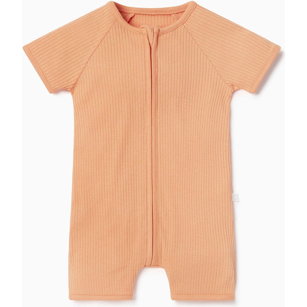 Mori Ribbed Summer Zip-up Sleepsuit In Pink