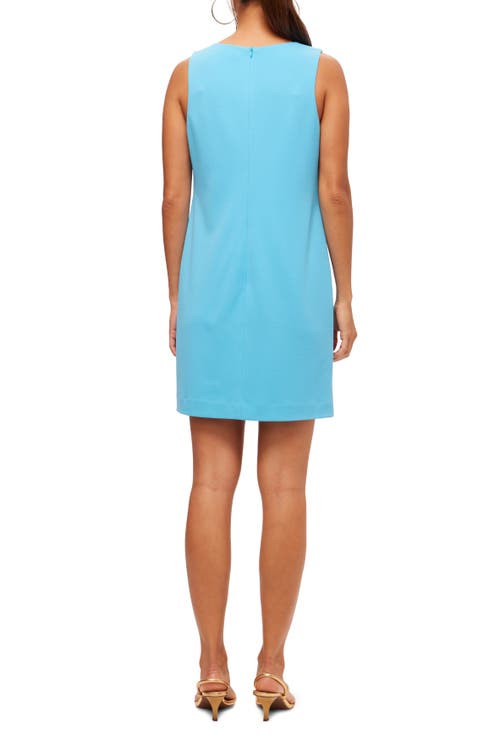 Trina Turk Martina Bow Sleeveless Mini Dress In Champion Cyan