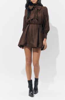 Adelyn Rae Daphne Metallic Long Sleeve Minidress
