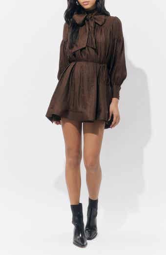 Adelyn Rae Daphne Metallic Long Sleeve Minidress