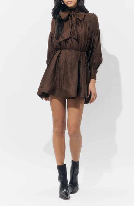Adelyn Rae Daphne Metallic Long Sleeve Minidress