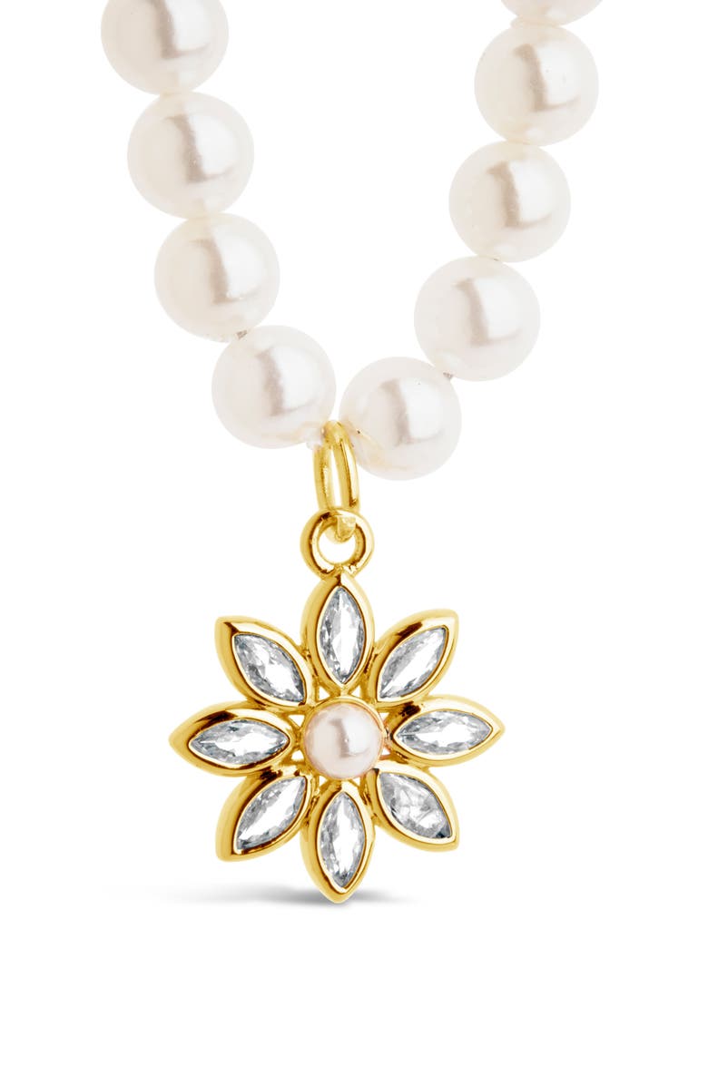 Sterling Forever Esti Cubic Zirconia & Cultured Pearl Necklace, Alternate, color,