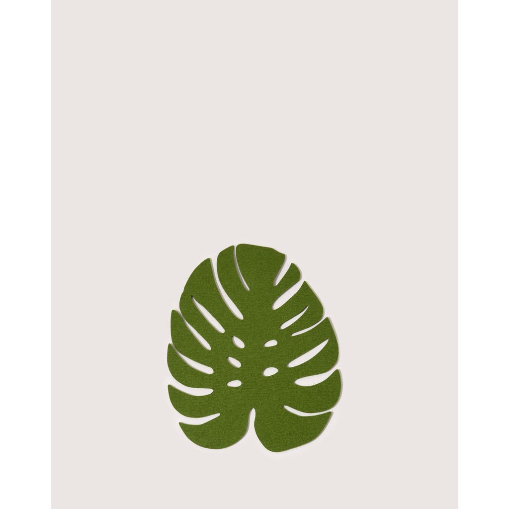 Graf & Lantz Graf Lantz Merino Wool Large Monstera Trivet In Loden Green