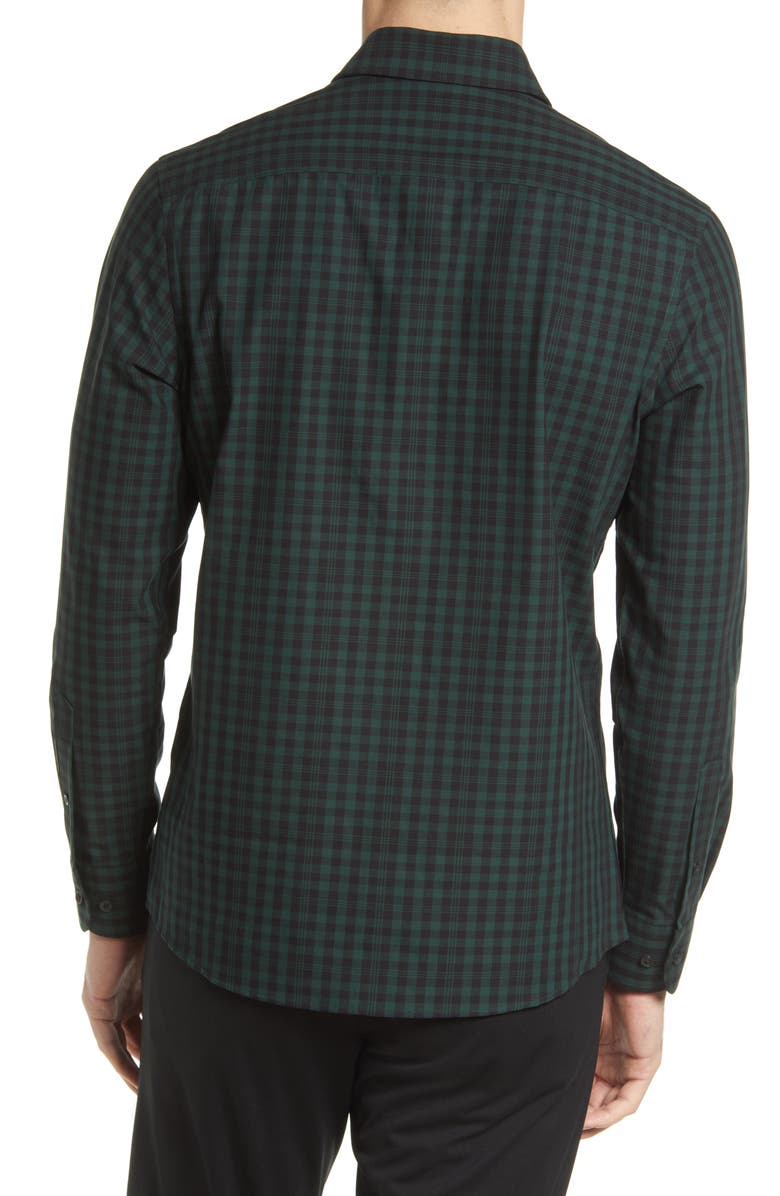 Nordstrom Tech-Smart Trim Fit Gingham Stretch CoolMax Poplin Button-Down Shirt, Alternate, color, 