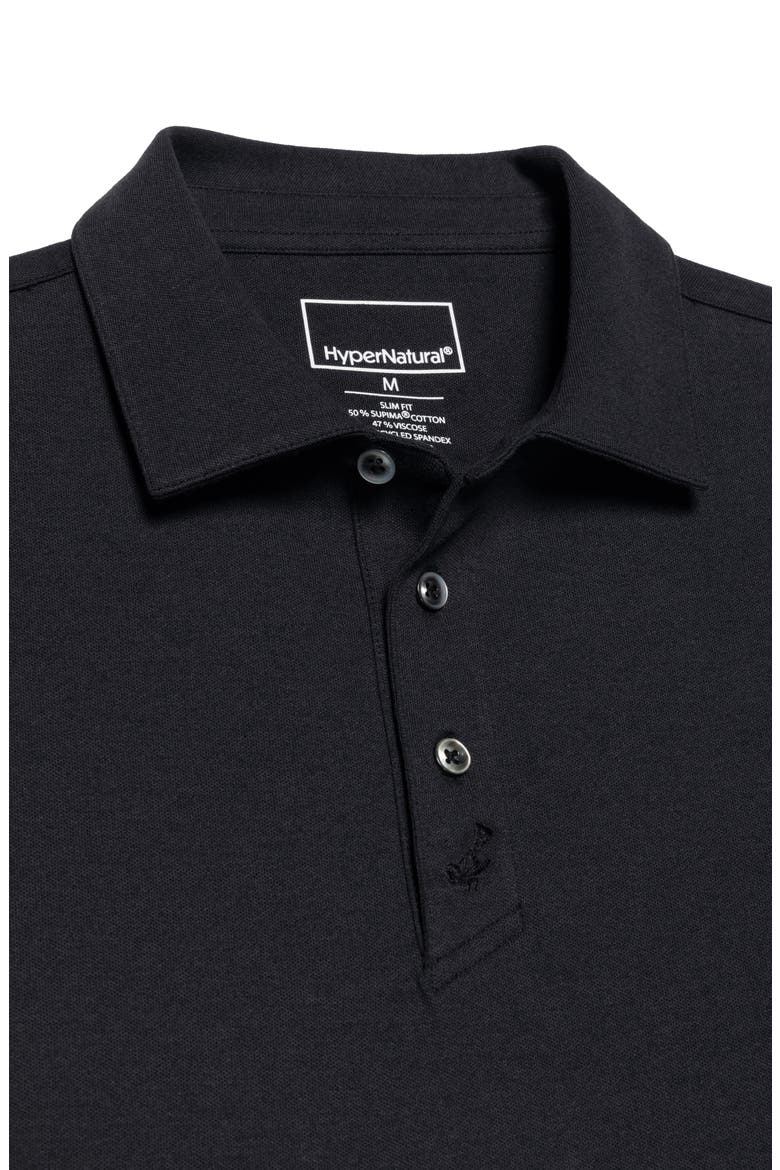 Dagger Supima® Cotton Blend Slim Fit Polo, Alternate, color, MAGPIE BLACK