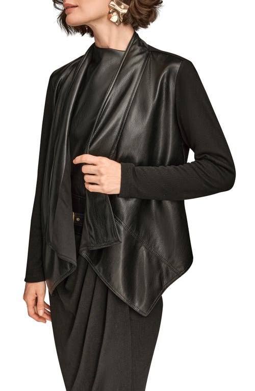 Donna Karan New York Flyaway Faux Leather & Knit Jacket In Multi