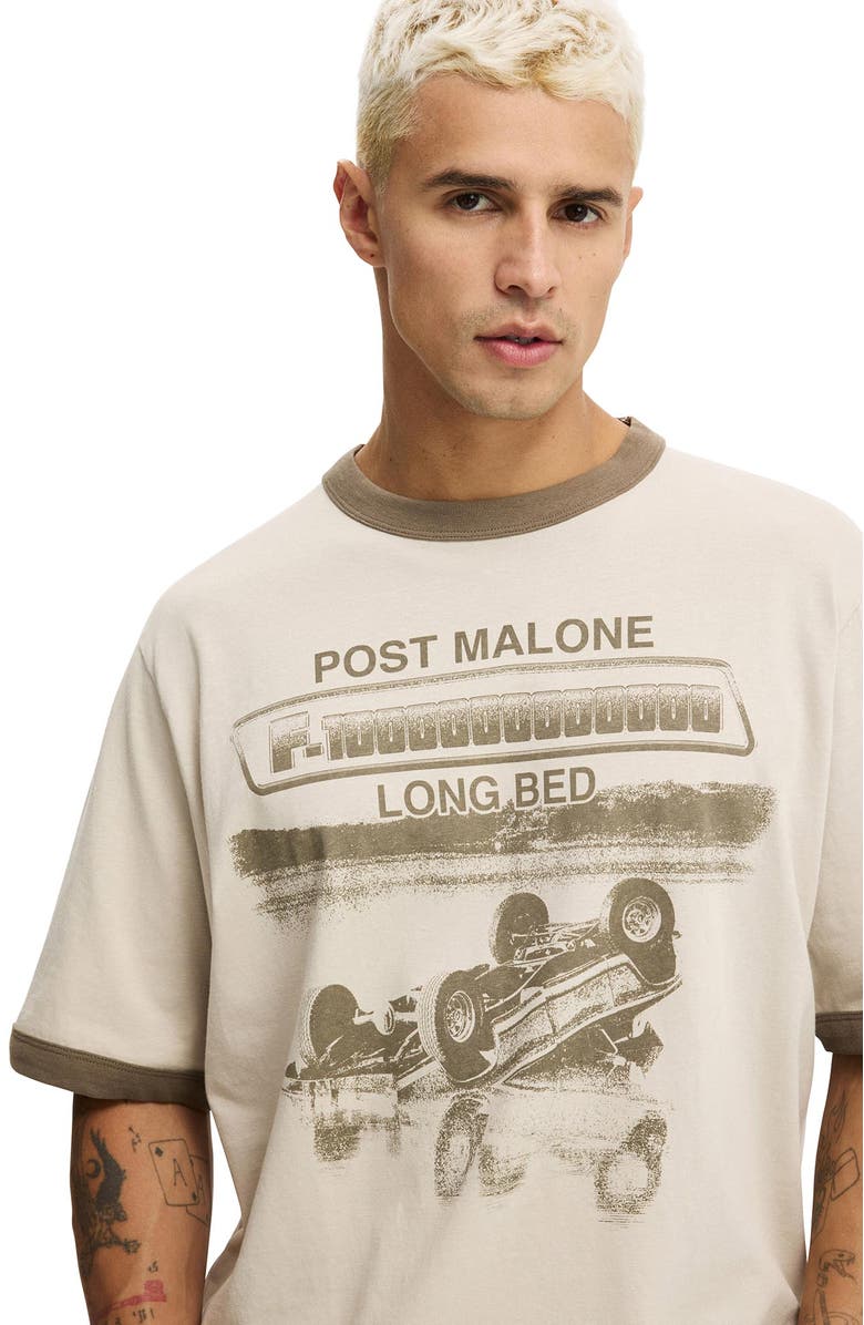 Cotton On Men's Cropped Fit Music T-Shirt, Alternate, color, Sand Dune  Post Malone -