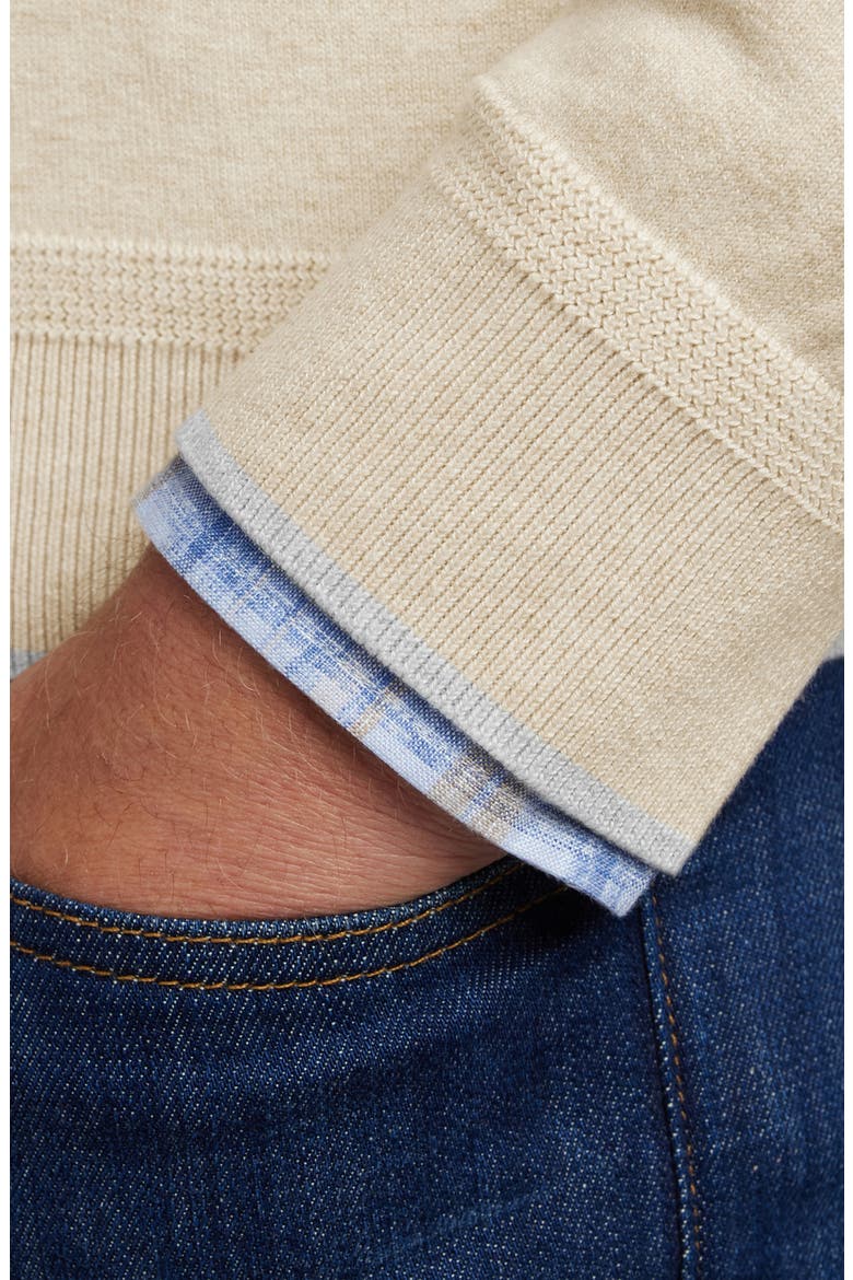 Skipper Cotton & Silk Blend Quarter Zip Sweater, Alternate, color, OATMEAL