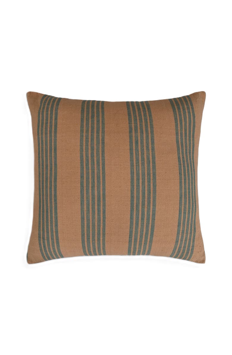Naki & Ssam Earthy Finesse Brown Throw Pillow with Stripes - Cover Only, Main, color, Brown/Green